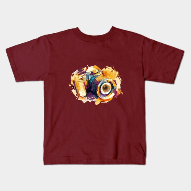 camera Kids T-Shirt by raadalzoubi1